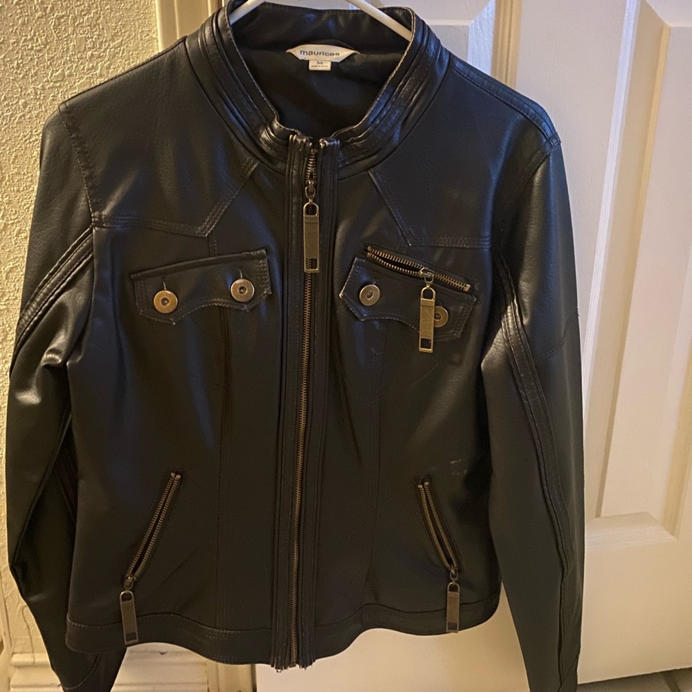 Maurices black leather jacket